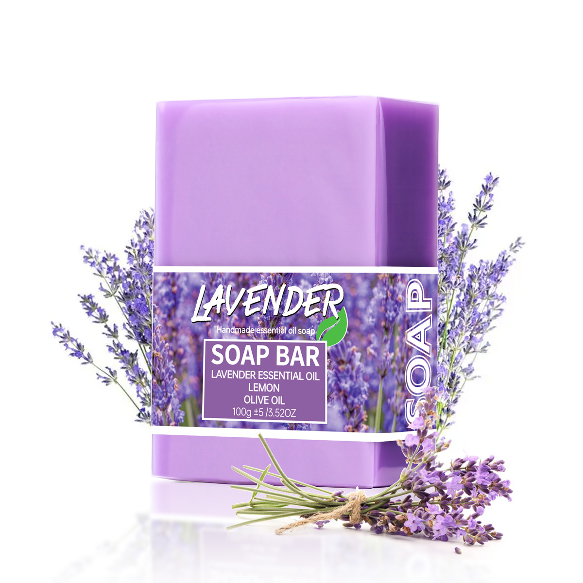 Lavender Oil - 100g น้ํามันลาเวนเดอร์ Handmade กลีเซอรีนสบู่บาร์ Body Face