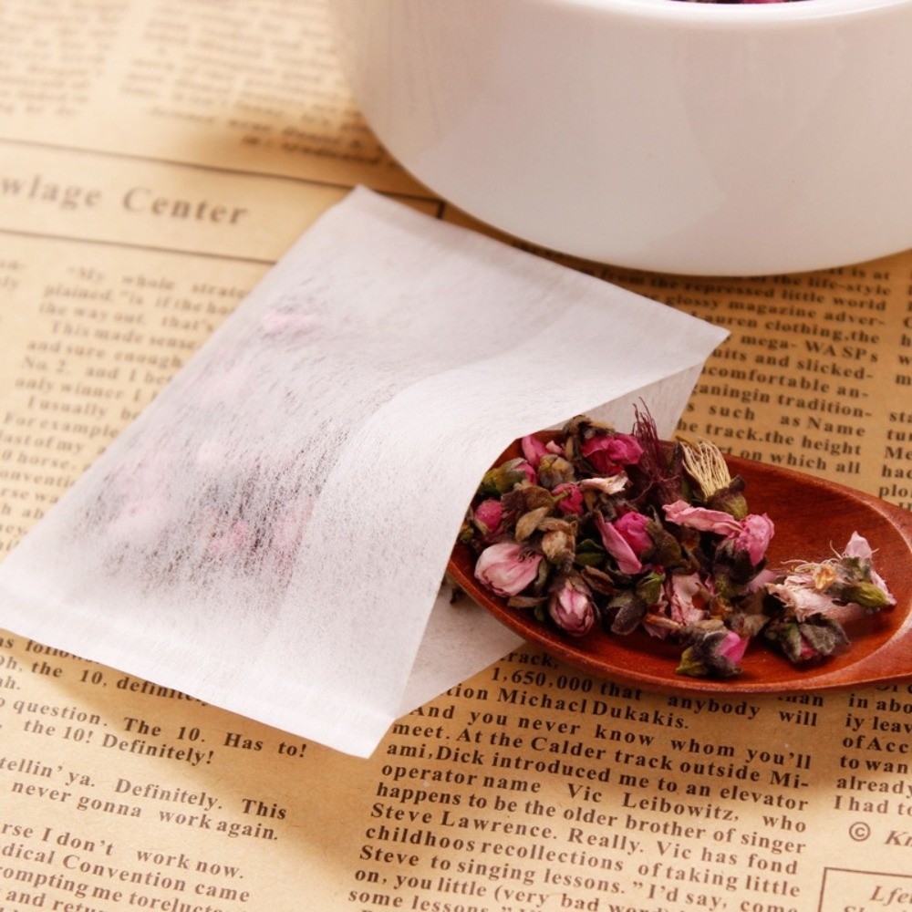 Herbal Tea - 100 ชิ้น ถุงชาใช้แล้วทิ้ง ผ้าไม่ทอ ซีลแบบพับปิด ถุงเปล่า
