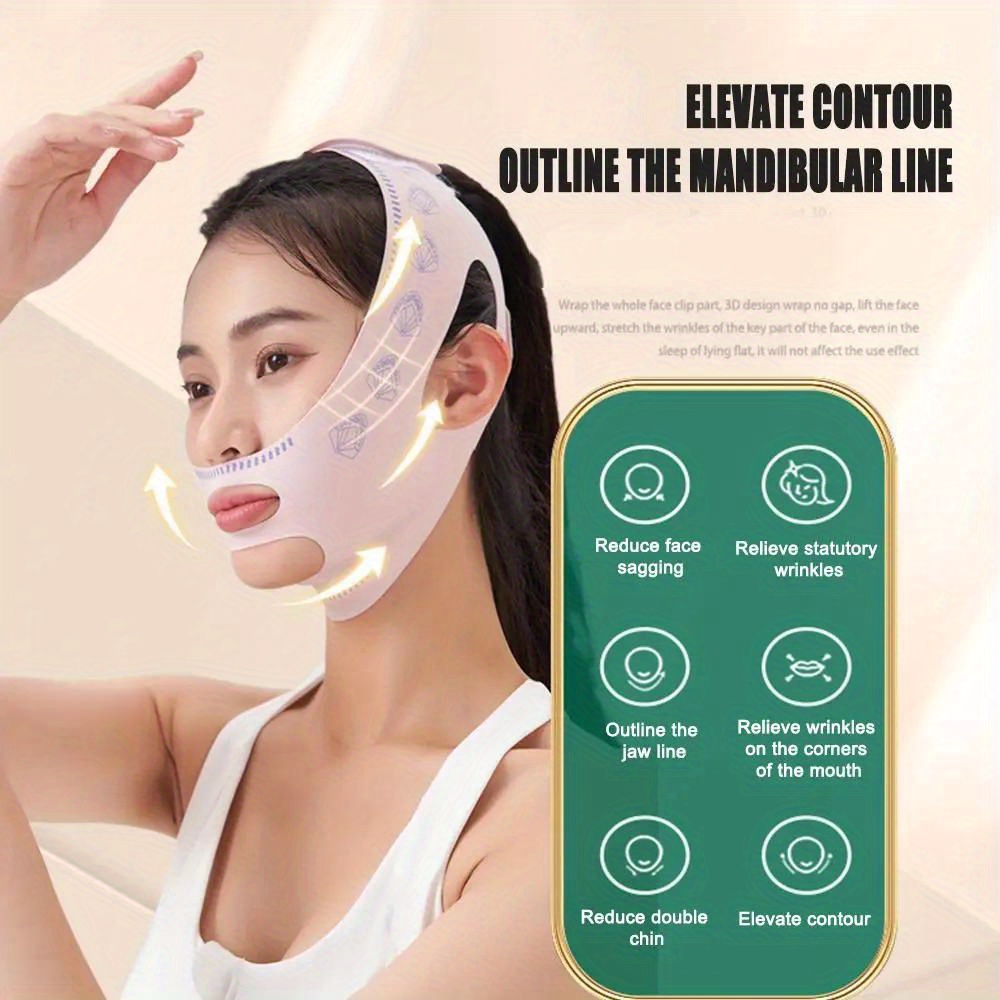 Health Wellness - ผ้าพันหน้าเรียวกระชับรูปหน้า V-Shape ยกกระชับใบหน้า ลดริ้วรอย สายรัดหน้ากากนอนหลับเพื่อความงามและสุขภาพ
