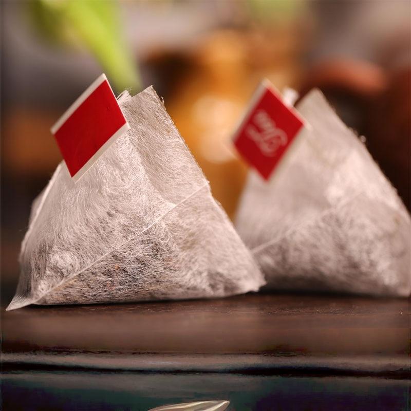 Herbal Tea - ถุงชาแบบย่อยสลายได้เป็นมิตรต่อสิ่งแวดล้อม 100 ชิ้น ทำจากเส้นใยข้าวโพดพร้อมเชือก ถุงกรองกระดาษเปล่าสำหรับชาสมุนไพรและชาเขียวสำหรับใช้ในบ้าน