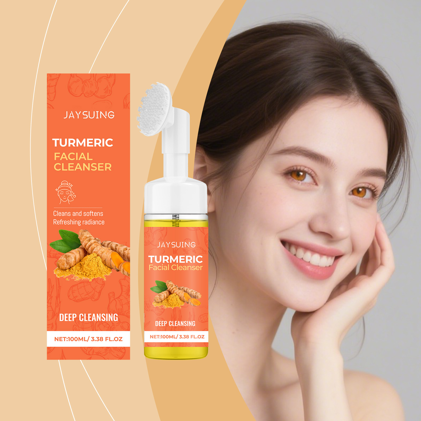 Turmeric - มูสทำความสะอาดผิวหน้าขมิ้น ทำความสะอาดล้ำลึก ป้องกันการอุดตันของรูขุมขน ลดสิว ลดสิ่งสกปรก ให้ความสดชื่น