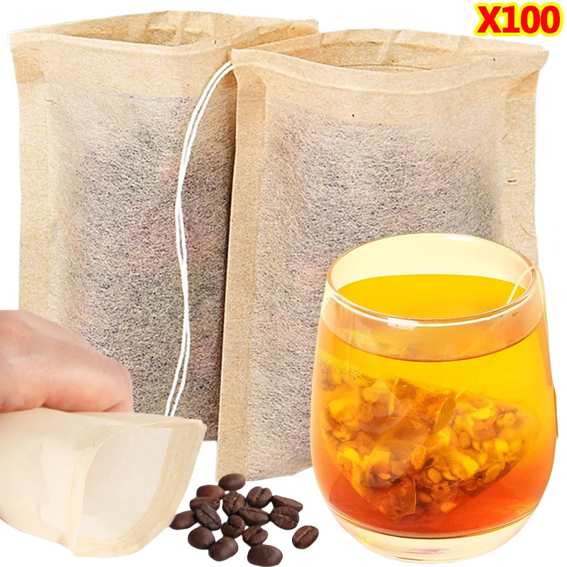 100 ชิ้น Teabags พร้อมสายรัดกร - Herbal Tea บทวิจารณ์และราคา
