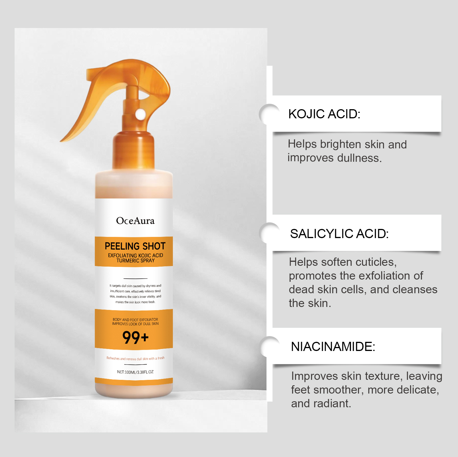 สเปรย์ขัดผิว Peeling Shot ผสมโ - Turmeric บทวิจารณ์และราคา